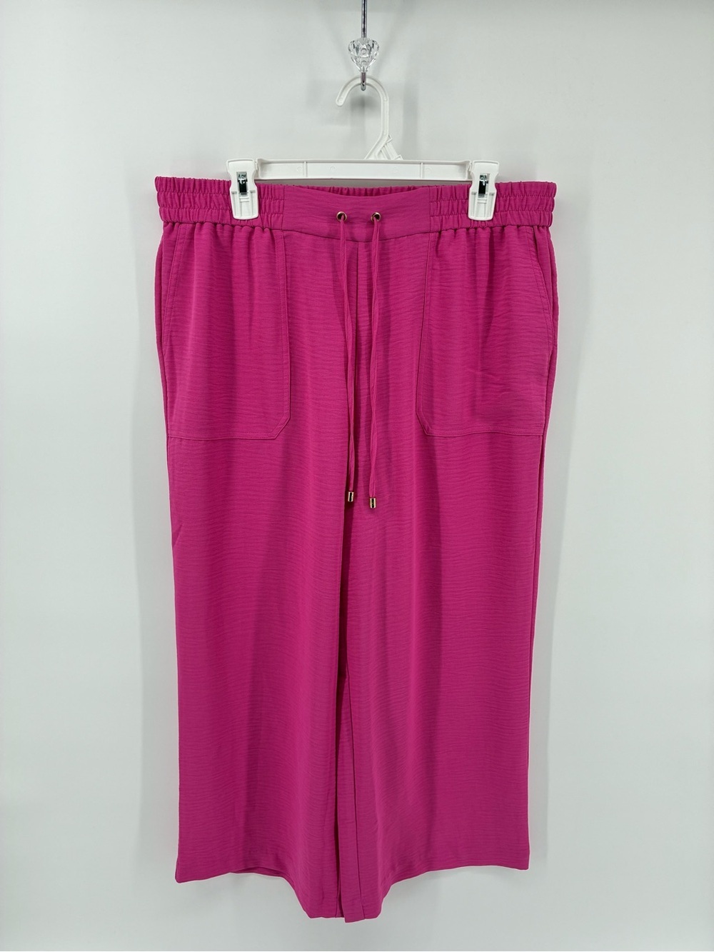 MICHAEL Michael Kors Women's Pink Casual Cropped Ankle Wide Leg Pants